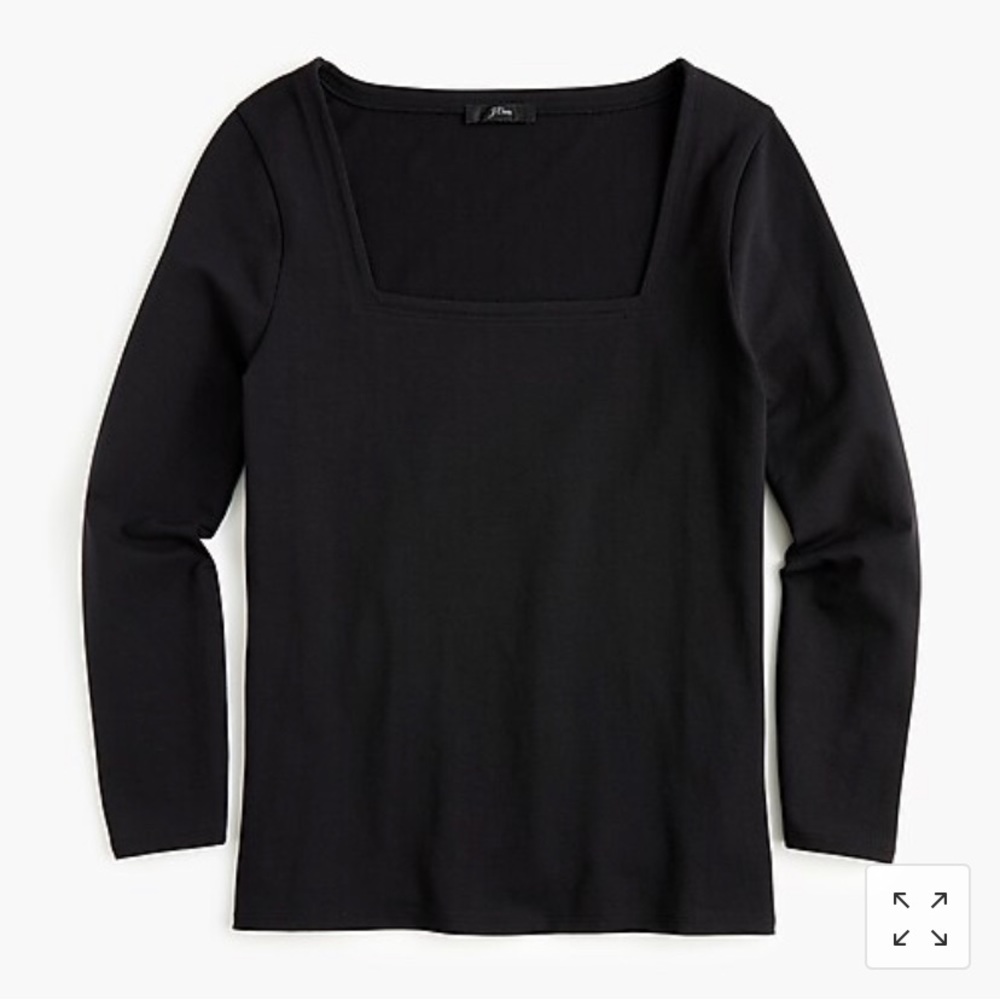 J. Crew Square Neck T Shirt Black M